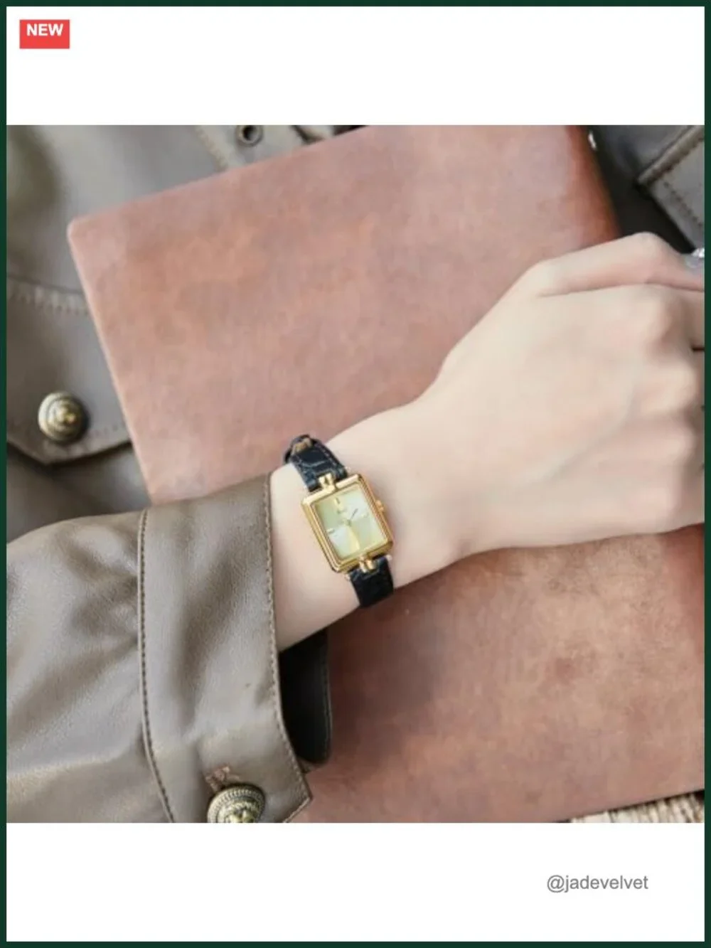Zeruye Women's Vintage Gold Watch Leather Strap Minimalist Dress